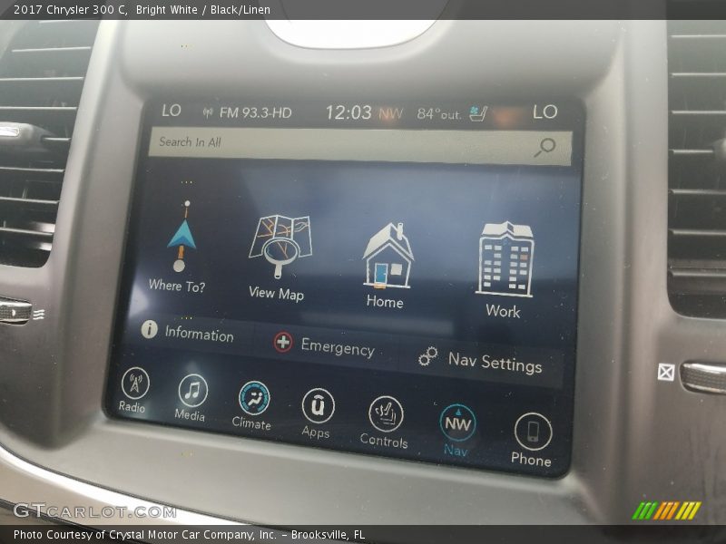 Bright White / Black/Linen 2017 Chrysler 300 C