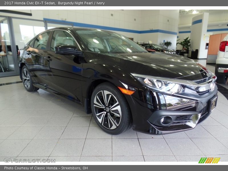 Burgundy Night Pearl / Ivory 2017 Honda Civic EX-T Sedan