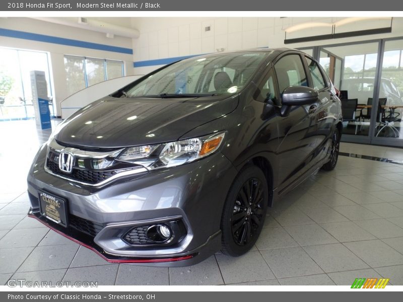 Modern Steel Metallic / Black 2018 Honda Fit Sport