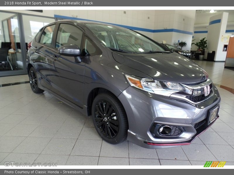 Modern Steel Metallic / Black 2018 Honda Fit Sport