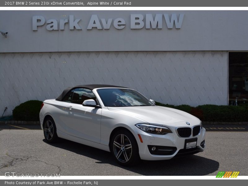 Alpine White / Coral Red 2017 BMW 2 Series 230i xDrive Convertible