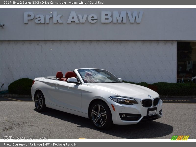 Alpine White / Coral Red 2017 BMW 2 Series 230i xDrive Convertible