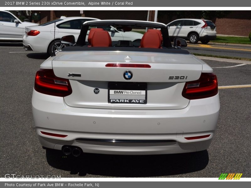 Alpine White / Coral Red 2017 BMW 2 Series 230i xDrive Convertible
