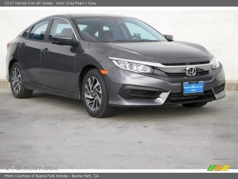 Sonic Gray Pearl / Gray 2017 Honda Civic EX Sedan