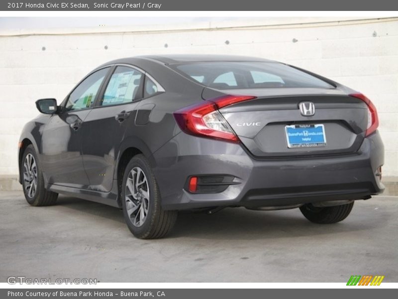 Sonic Gray Pearl / Gray 2017 Honda Civic EX Sedan