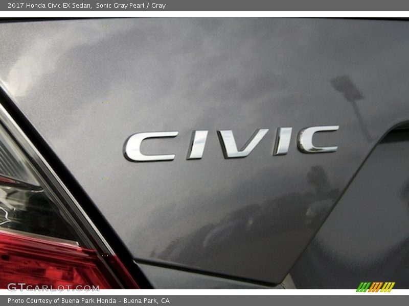 Sonic Gray Pearl / Gray 2017 Honda Civic EX Sedan
