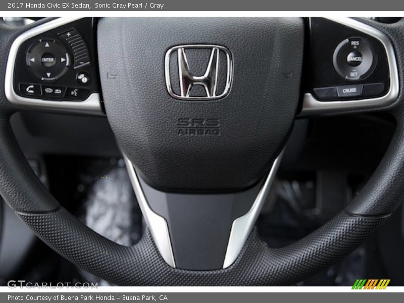 Sonic Gray Pearl / Gray 2017 Honda Civic EX Sedan