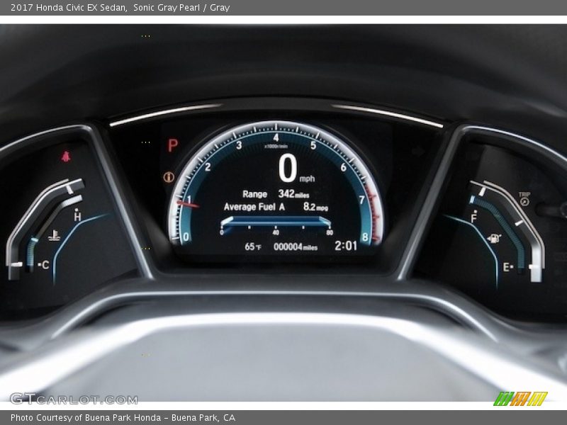 Sonic Gray Pearl / Gray 2017 Honda Civic EX Sedan