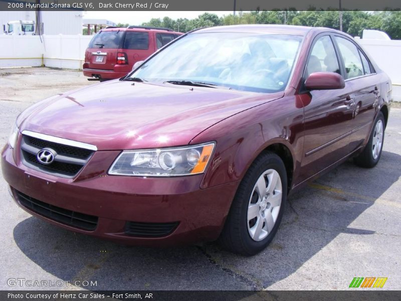 Dark Cherry Red / Gray 2008 Hyundai Sonata GLS V6