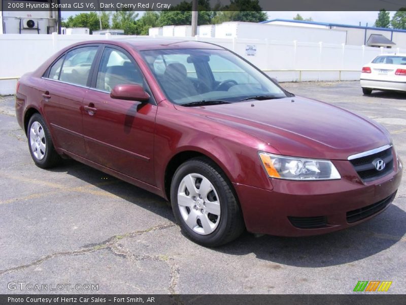 Dark Cherry Red / Gray 2008 Hyundai Sonata GLS V6