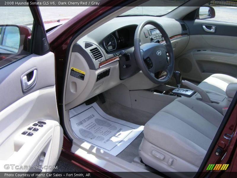 Dark Cherry Red / Gray 2008 Hyundai Sonata GLS V6