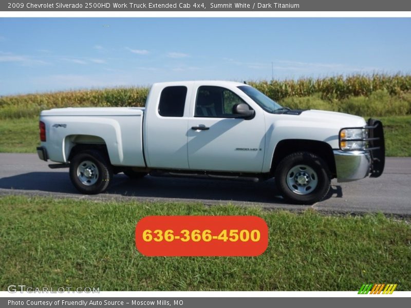 Summit White / Dark Titanium 2009 Chevrolet Silverado 2500HD Work Truck Extended Cab 4x4