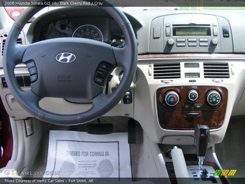 Dark Cherry Red / Gray 2008 Hyundai Sonata GLS V6