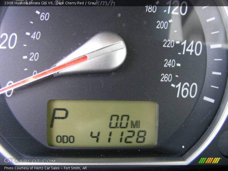 Dark Cherry Red / Gray 2008 Hyundai Sonata GLS V6