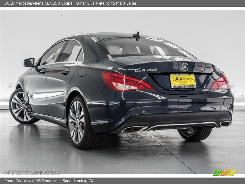 Lunar Blue Metallic / Sahara Beige 2018 Mercedes-Benz CLA 250 Coupe