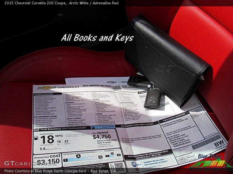 Arctic White / Adrenaline Red 2015 Chevrolet Corvette Z06 Coupe