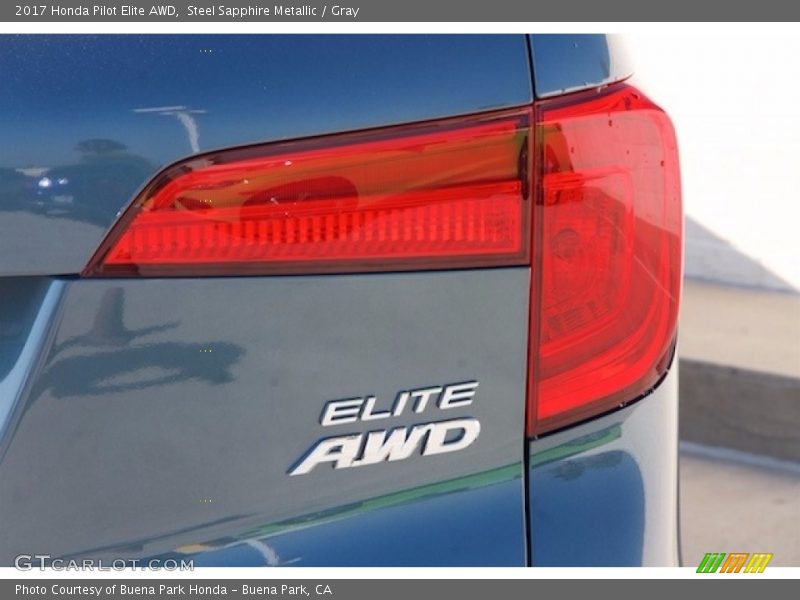Steel Sapphire Metallic / Gray 2017 Honda Pilot Elite AWD