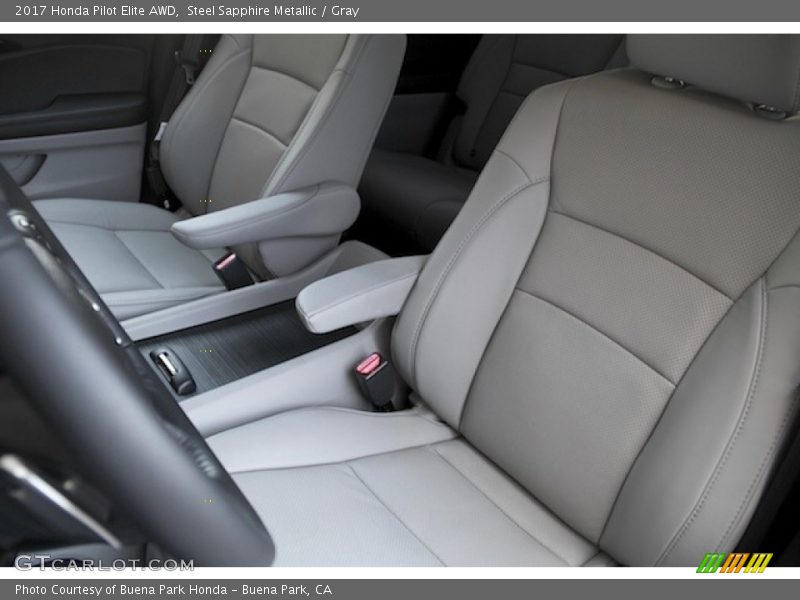 Steel Sapphire Metallic / Gray 2017 Honda Pilot Elite AWD