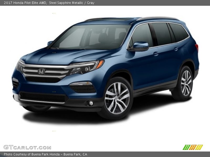 Steel Sapphire Metallic / Gray 2017 Honda Pilot Elite AWD