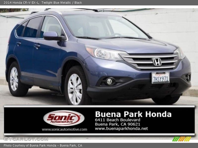 Twilight Blue Metallic / Black 2014 Honda CR-V EX-L