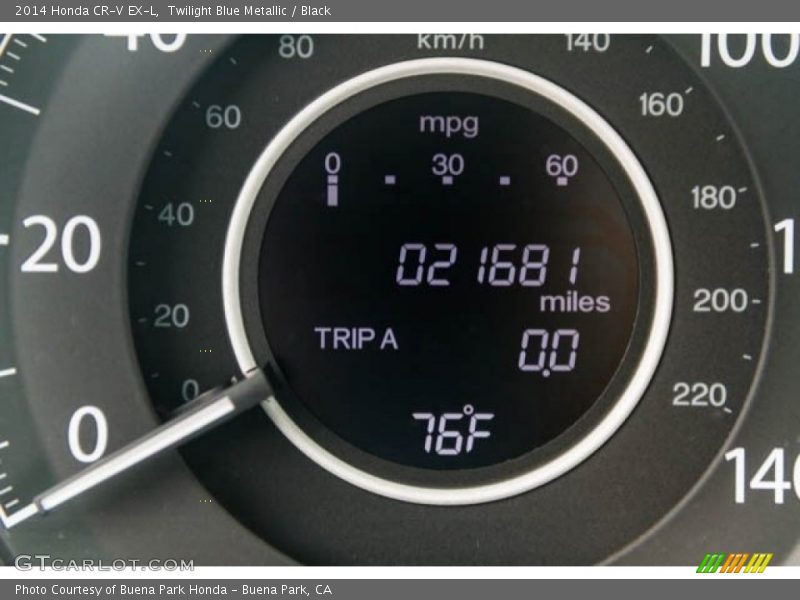 Twilight Blue Metallic / Black 2014 Honda CR-V EX-L