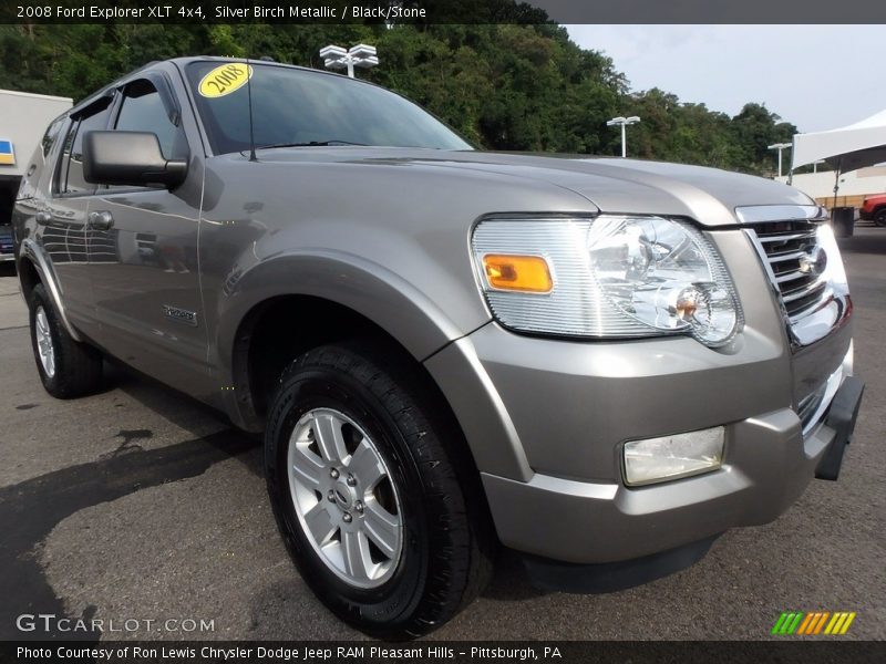 Silver Birch Metallic / Black/Stone 2008 Ford Explorer XLT 4x4