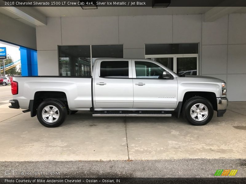 Silver Ice Metallic / Jet Black 2018 Chevrolet Silverado 1500 LT Crew Cab 4x4