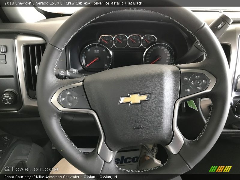 Silver Ice Metallic / Jet Black 2018 Chevrolet Silverado 1500 LT Crew Cab 4x4