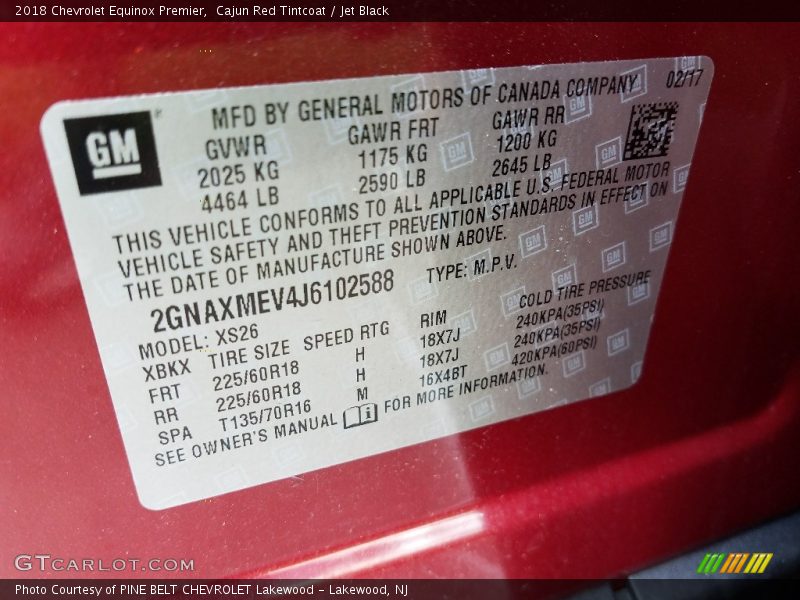 Cajun Red Tintcoat / Jet Black 2018 Chevrolet Equinox Premier