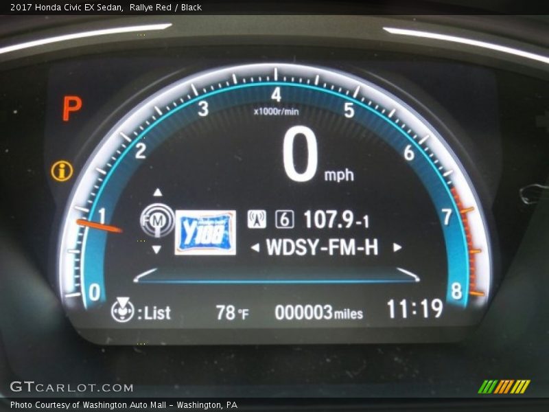 Rallye Red / Black 2017 Honda Civic EX Sedan
