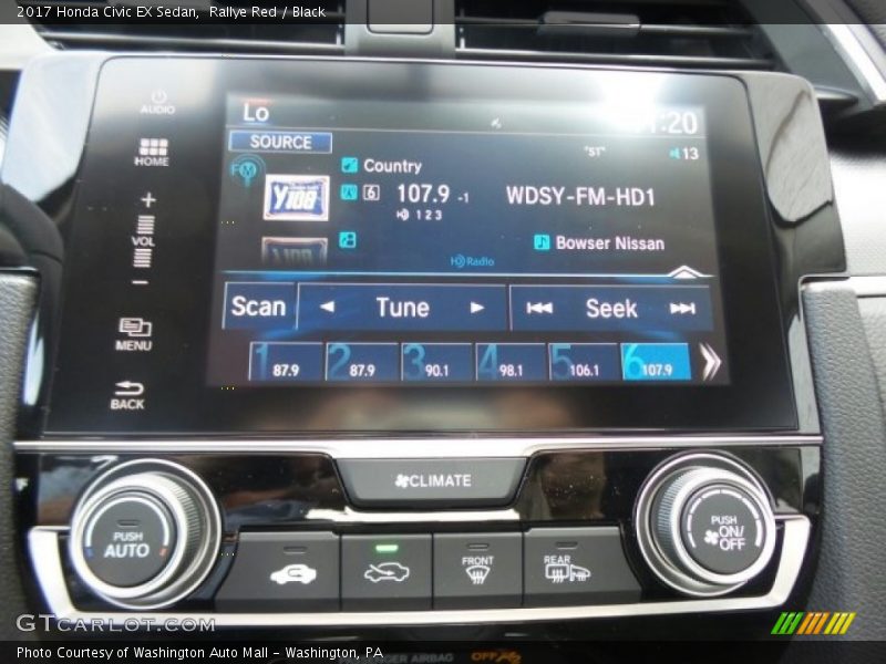 Rallye Red / Black 2017 Honda Civic EX Sedan