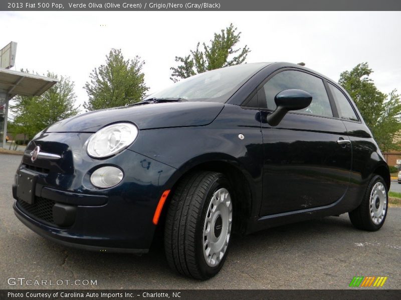 Verde Oliva (Olive Green) / Grigio/Nero (Gray/Black) 2013 Fiat 500 Pop