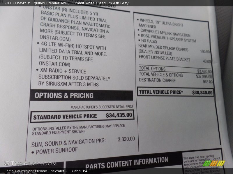 Summit White / Medium Ash Gray 2018 Chevrolet Equinox Premier AWD