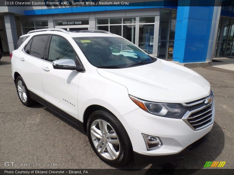 Summit White / Medium Ash Gray 2018 Chevrolet Equinox Premier AWD
