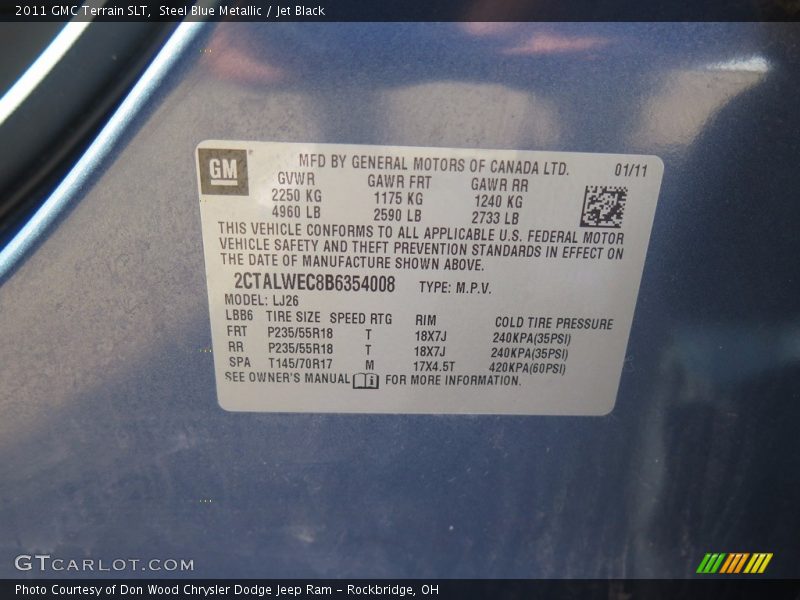 Steel Blue Metallic / Jet Black 2011 GMC Terrain SLT