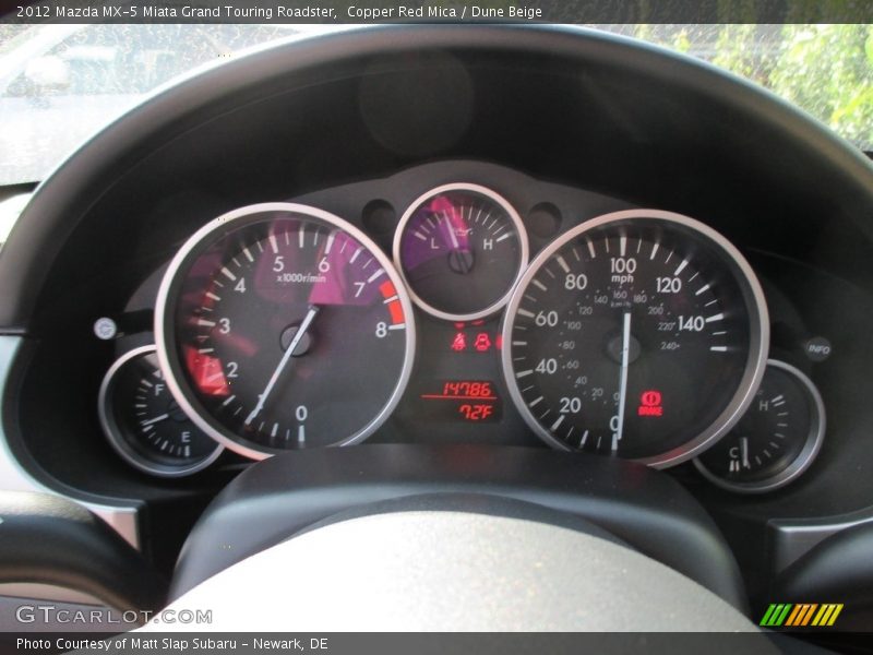 Copper Red Mica / Dune Beige 2012 Mazda MX-5 Miata Grand Touring Roadster