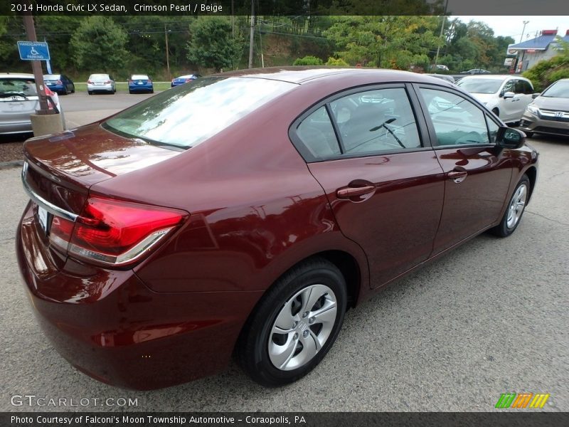 Crimson Pearl / Beige 2014 Honda Civic LX Sedan