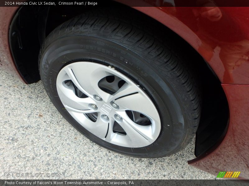 Crimson Pearl / Beige 2014 Honda Civic LX Sedan