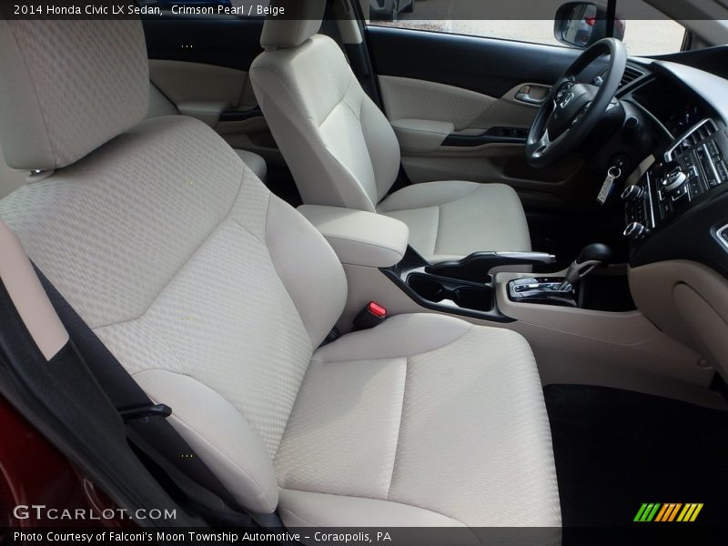 Crimson Pearl / Beige 2014 Honda Civic LX Sedan