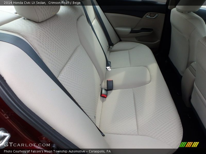 Crimson Pearl / Beige 2014 Honda Civic LX Sedan