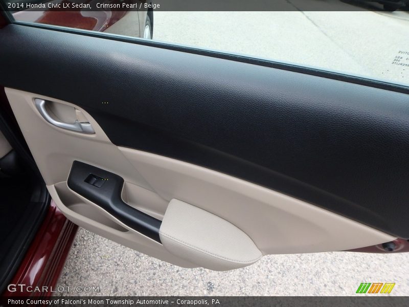 Crimson Pearl / Beige 2014 Honda Civic LX Sedan