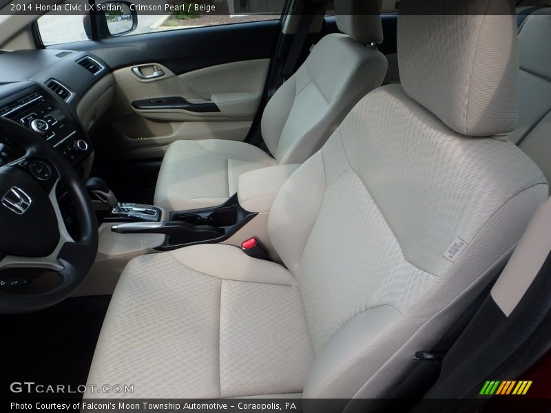 Crimson Pearl / Beige 2014 Honda Civic LX Sedan
