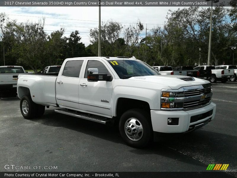 Summit White / High Country Saddle 2017 Chevrolet Silverado 3500HD High Country Crew Cab Dual Rear Wheel 4x4