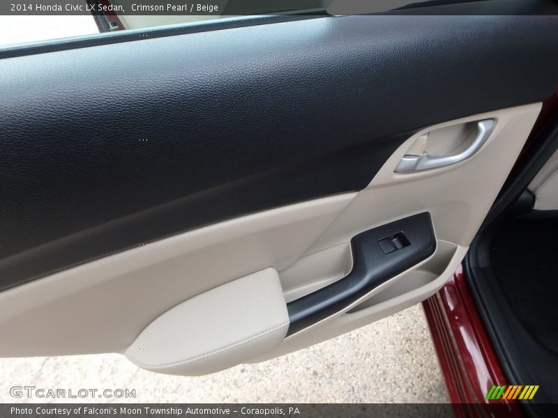 Crimson Pearl / Beige 2014 Honda Civic LX Sedan