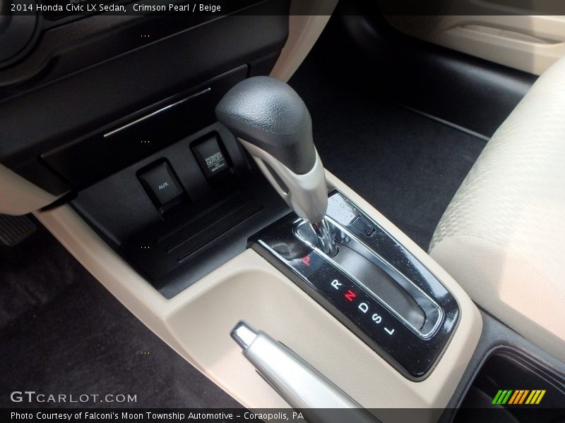 Crimson Pearl / Beige 2014 Honda Civic LX Sedan