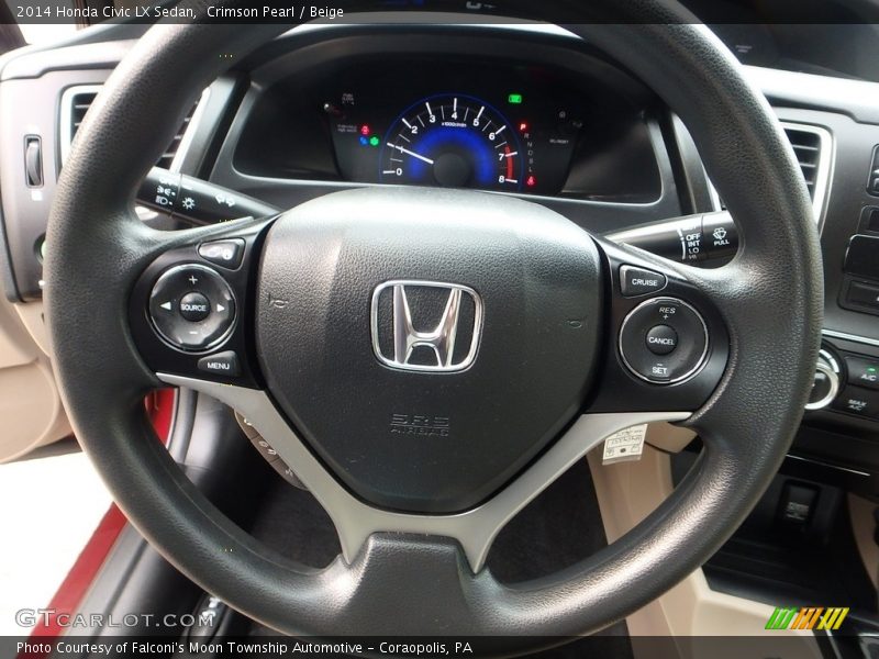 Crimson Pearl / Beige 2014 Honda Civic LX Sedan