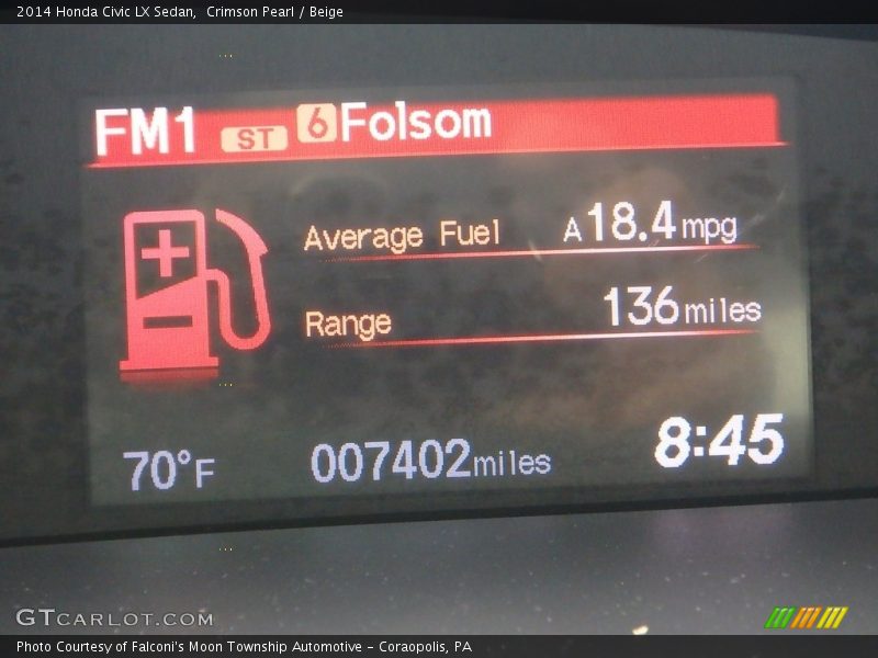 Crimson Pearl / Beige 2014 Honda Civic LX Sedan