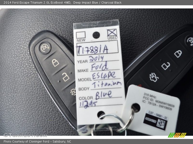Deep Impact Blue / Charcoal Black 2014 Ford Escape Titanium 2.0L EcoBoost 4WD