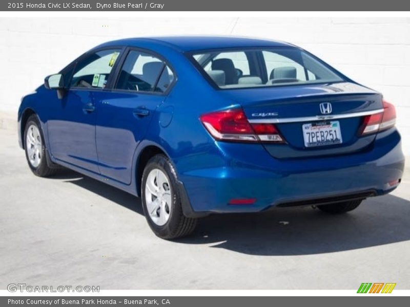 Dyno Blue Pearl / Gray 2015 Honda Civic LX Sedan
