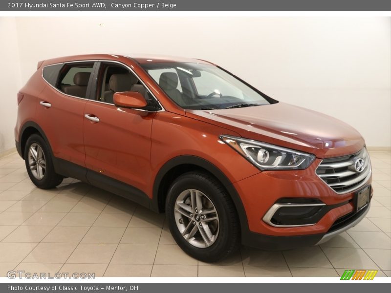 Canyon Copper / Beige 2017 Hyundai Santa Fe Sport AWD